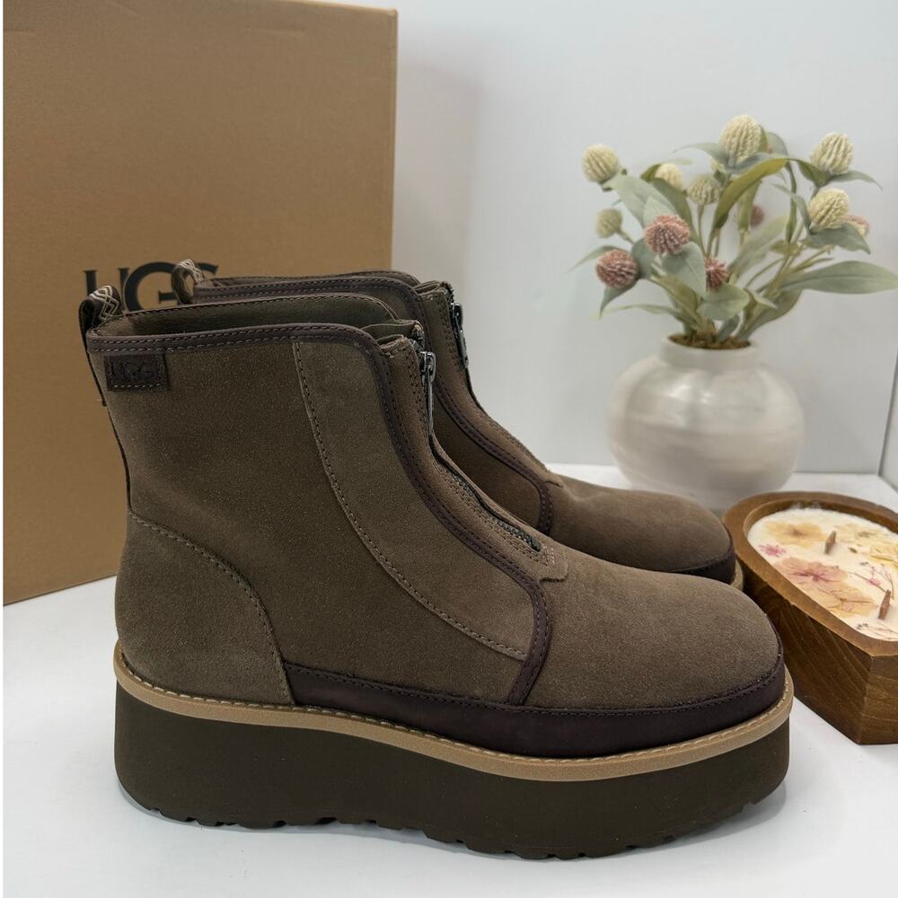 UGG Cityfunc Zip Platform Ankle Boot Hickory Women's 9.5 Tried On - Picture 3 of 10